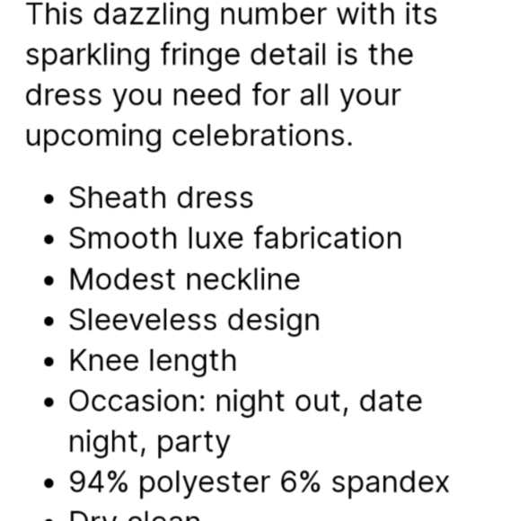 Eliza J Black Sheath Dress with Rhinestone Fringe 2 - Picture 15 of 15